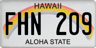 HI license plate FHN209