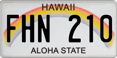HI license plate FHN210