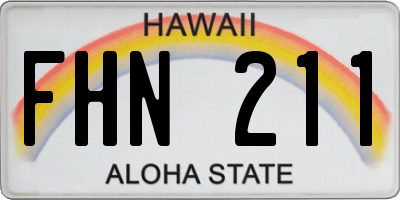 HI license plate FHN211
