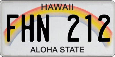 HI license plate FHN212