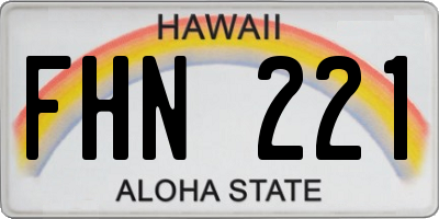 HI license plate FHN221