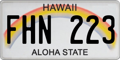 HI license plate FHN223
