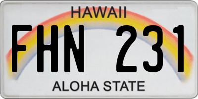 HI license plate FHN231