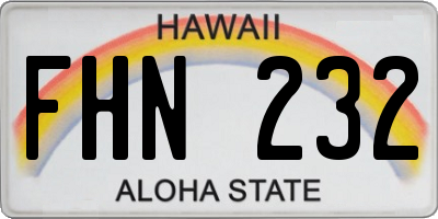 HI license plate FHN232