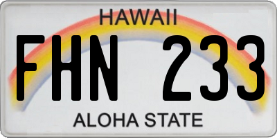 HI license plate FHN233