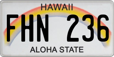 HI license plate FHN236