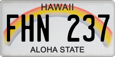 HI license plate FHN237