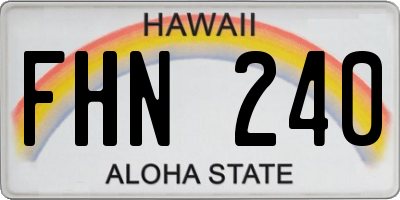 HI license plate FHN240