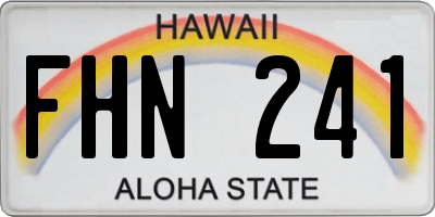 HI license plate FHN241