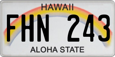 HI license plate FHN243