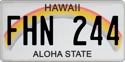 HI license plate FHN244