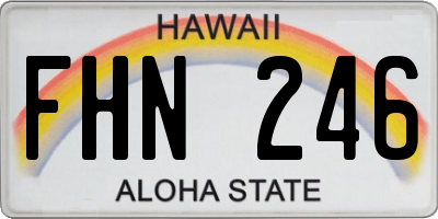 HI license plate FHN246