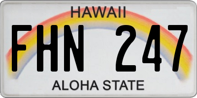 HI license plate FHN247