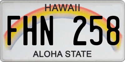 HI license plate FHN258
