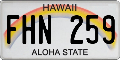 HI license plate FHN259