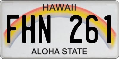 HI license plate FHN261