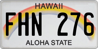 HI license plate FHN276