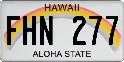 HI license plate FHN277