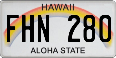 HI license plate FHN280
