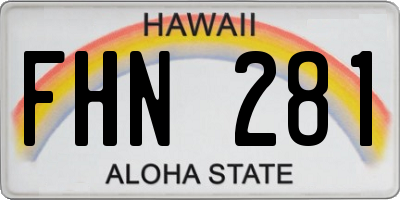 HI license plate FHN281