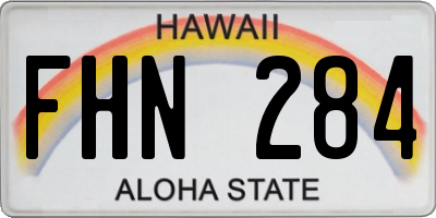 HI license plate FHN284