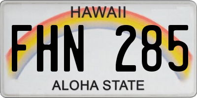 HI license plate FHN285