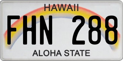 HI license plate FHN288