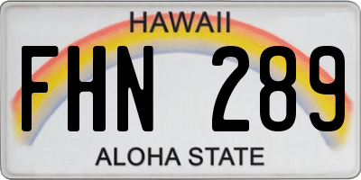 HI license plate FHN289