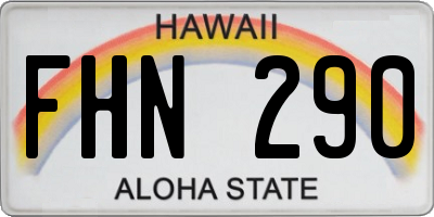 HI license plate FHN290
