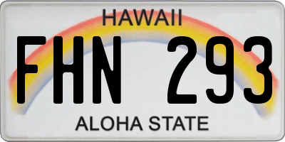HI license plate FHN293