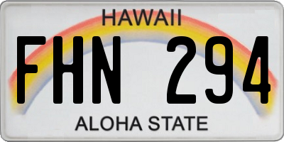 HI license plate FHN294