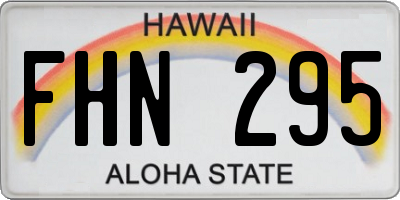 HI license plate FHN295