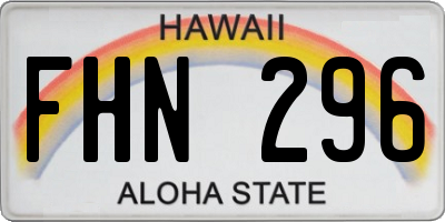 HI license plate FHN296