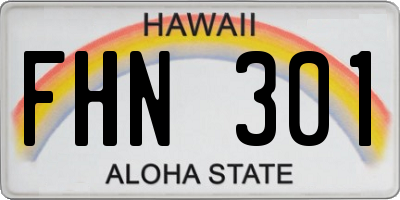 HI license plate FHN301