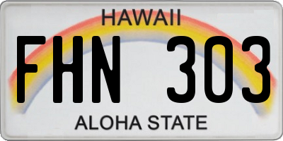 HI license plate FHN303