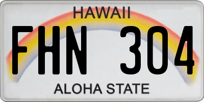HI license plate FHN304