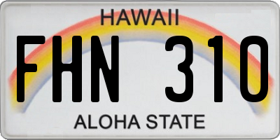 HI license plate FHN310