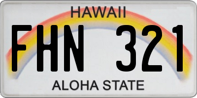 HI license plate FHN321