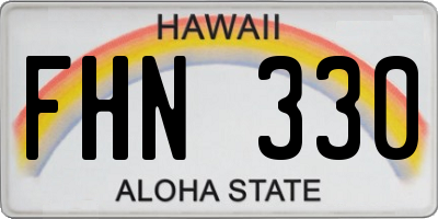 HI license plate FHN330