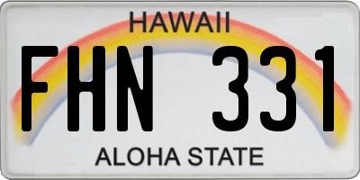 HI license plate FHN331