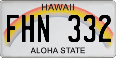 HI license plate FHN332