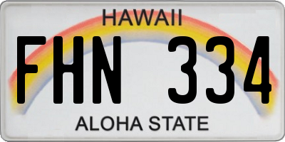 HI license plate FHN334