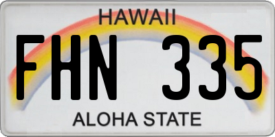 HI license plate FHN335