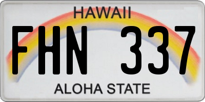 HI license plate FHN337