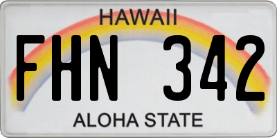 HI license plate FHN342