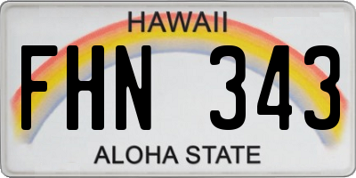 HI license plate FHN343