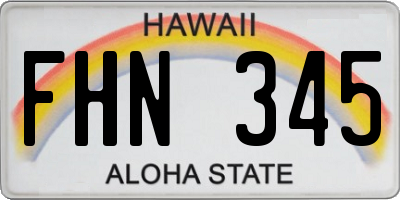 HI license plate FHN345