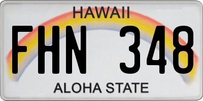 HI license plate FHN348