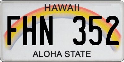 HI license plate FHN352