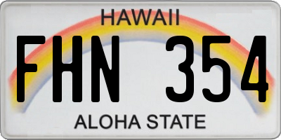 HI license plate FHN354